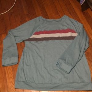Red,light gray, and brown stripped sweater